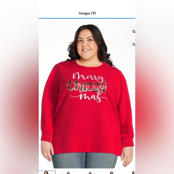 Holiday Time women’s Merry Christmas long sleeve graphic top; size: xxxl(23) - Picture 2 of 3